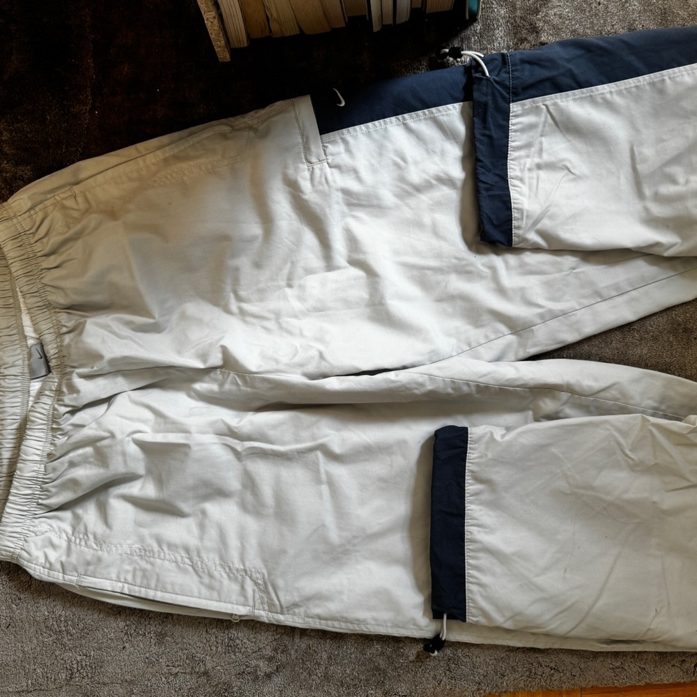 Nike Men’s White Track Pants with Navy Accents